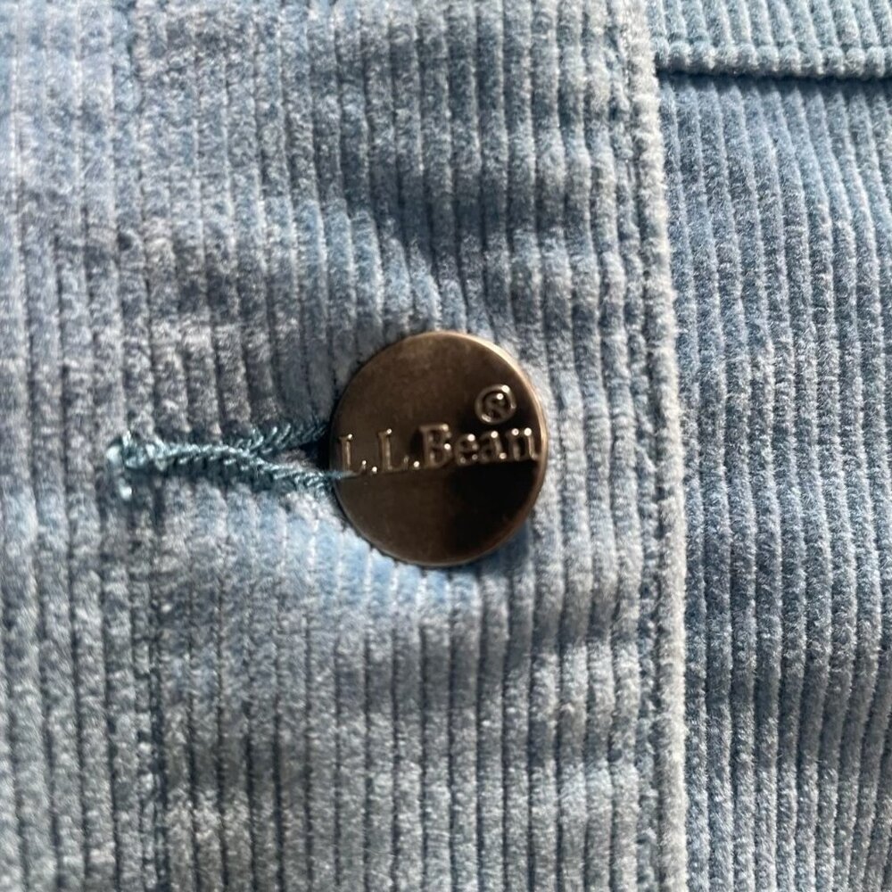LL Bean Petite Blue Corduroy Jacket Classic Casual Lightweight Layering Preppy - Picture 7 of 12